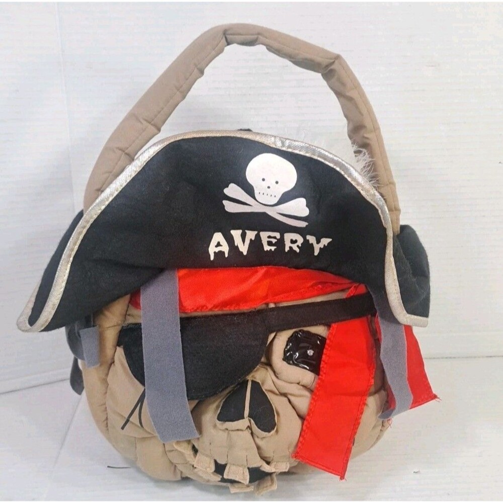 Lillian Vernon Zombie Pirate Head Trick Or Treat Bag Halloween Candy Tote 15"